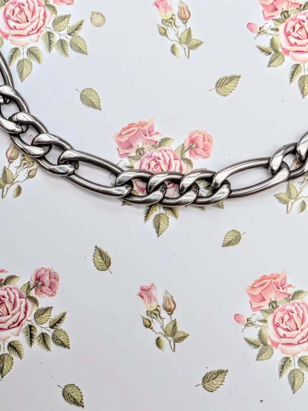 Vintage stamped JCM China sterling silver Figaro chain link bracelet - Picture 5 of 5